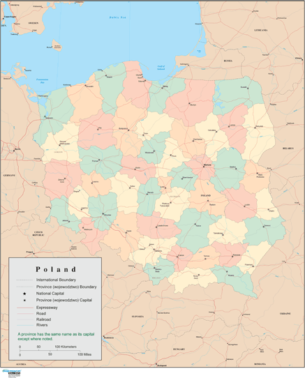 Poland Wall Map