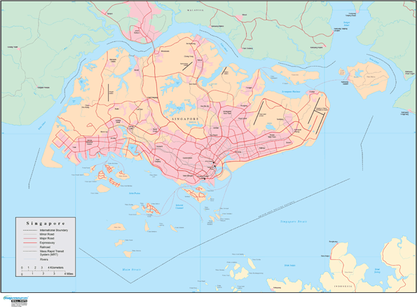 Singapore Wall Map