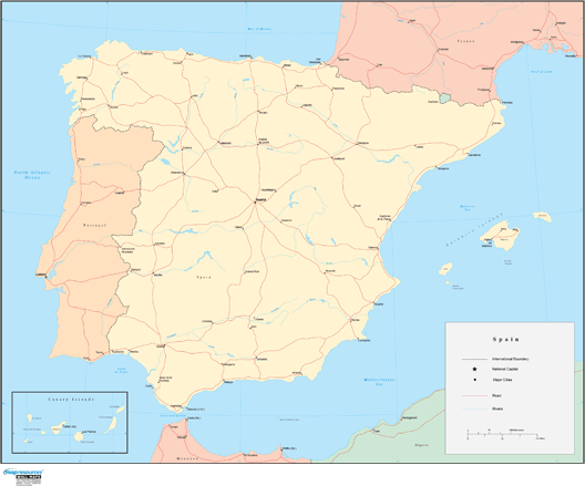 Spain Wall Map