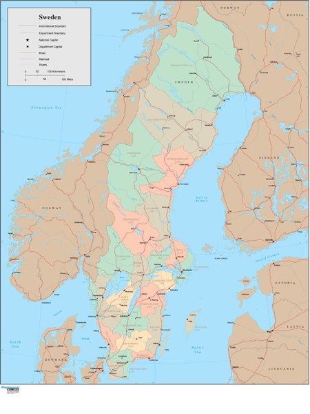 Sweden Wall Map