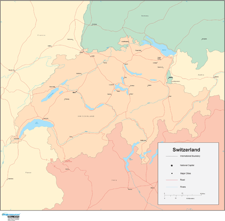 Switzerland Wall Map