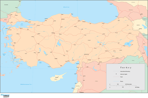 Turkey Wall Map