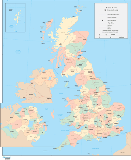 United Kingdom Wall Map