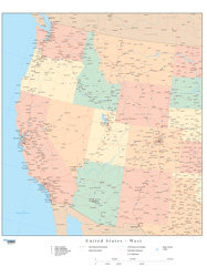 Western U.S. Regional Wall Map