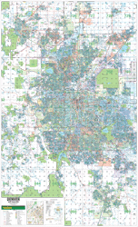 Denver / Boulder, CO Wall Mapa MapsCo