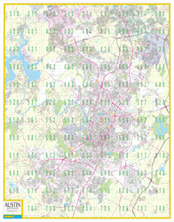 Austin, TX Vicinity Wall Map by MapsCo