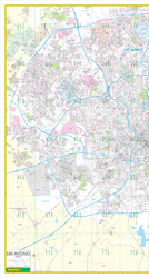 West San Antonio, TX Wall Map MapsCo