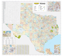 Texas Wall Map by MapsCo