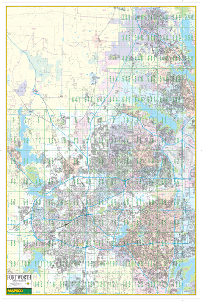 Fort Worth, TX Wall Map