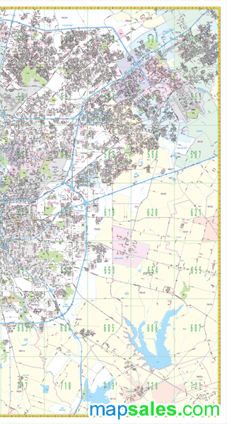 East San Antonio, TX Wall Map