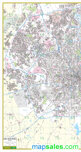 West San Antonio, TX Wall Map