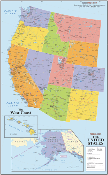 West Coast Regional Wall Map By Maps Com