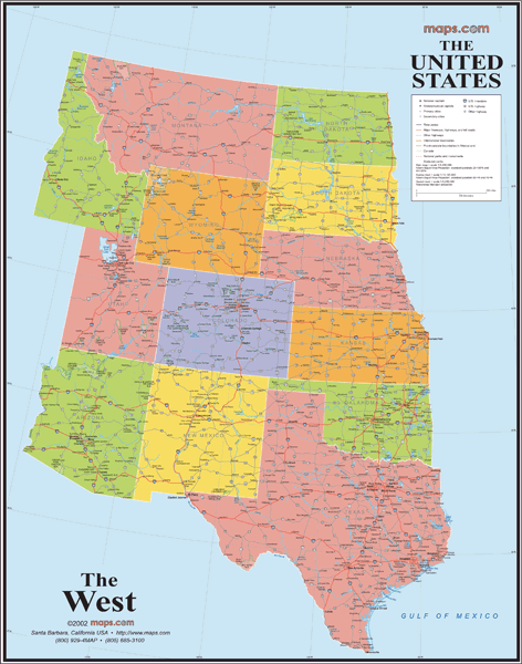 Western States Regional Wall Map