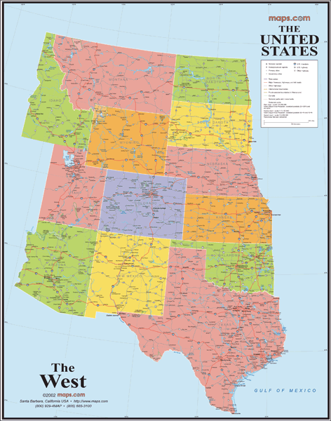 Western States Regional Wall Map By Mapsales