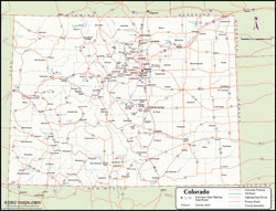 Colorado Wall Map with Counties