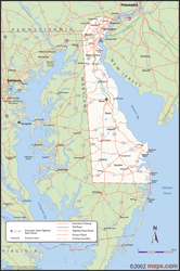 Delaware Wall Map with Counties