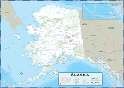 Alaska County Highway Wall Map