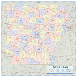 Arkansas Counties Wall Map
