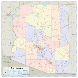 Arizona Counties Wall Map