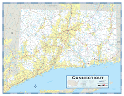 Connecticut County Highway Wall Map