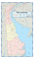 Delaware Counties Wall Map