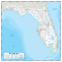 Florida County Highway Wall Map