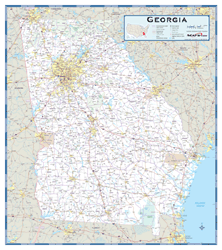 Georgia County Highway Wall Map