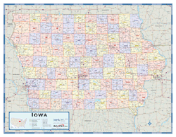 Iowa Counties Wall Map