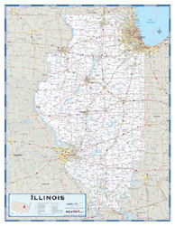 Illinois County Highway Wall Map