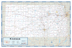 Kansas County Highway Wall Map