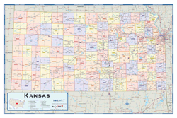 Kansas Counties Wall Map