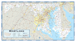 Maryland County Highway Wall Map