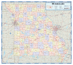 Missouri Counties Wall Map