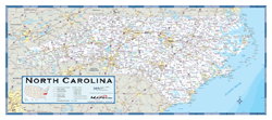 North Carolina County Highway Wall Map