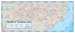 North Carolina Counties Wall Map