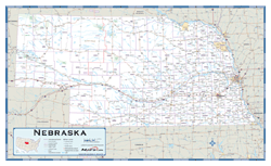 Nebraska County Highway Wall Map