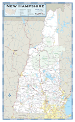 New Hampshire County Highway Wall Map