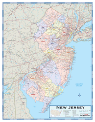New Jersey Counties Wall Map