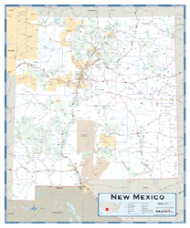 New Mexico County Highway Wall Map