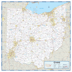 Ohio County Highway Wall Map