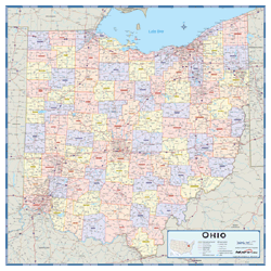 Ohio Counties Wall Map