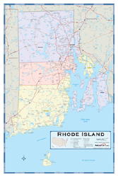 Rhode Island Counties Wall Map