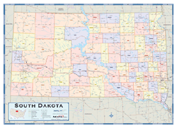 South Dakota Counties Wall Map