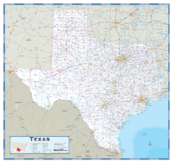 Texas County Highway Wall Map