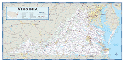 Virginia County Highway Wall Map