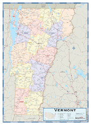 Vermont Counties Wall Map