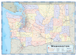 Washington Counties Wall Map