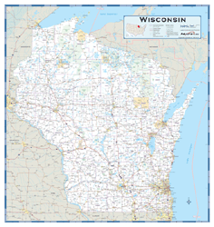Wisconsin County Highway Wall Map
