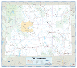 Wyoming County Highway Wall Map