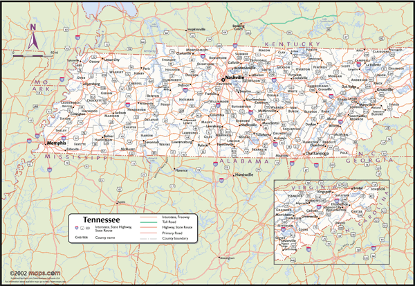 tennessee map